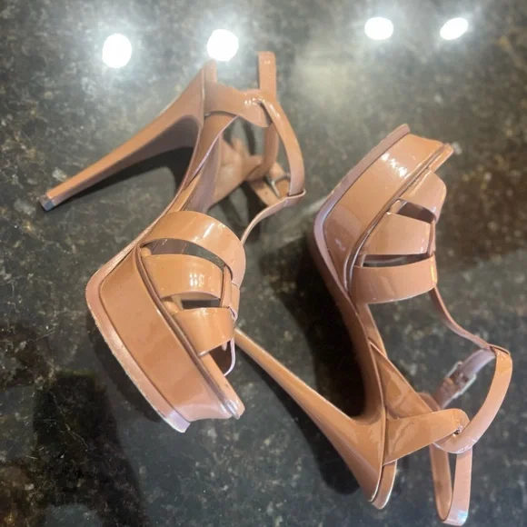 YSL patent leather tributes 105 platform sandals sz 39 - Picture 11 of 17